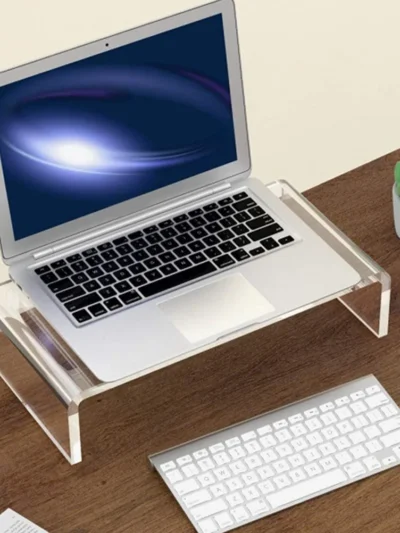 Clear Acrylic Monitor Stand 15Cm Height For Computer Laptop Ergonomic