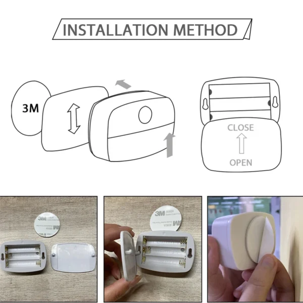 LED Night Light with Motion Sensor Cabinet Lamp Wireless Bedside - Image 5