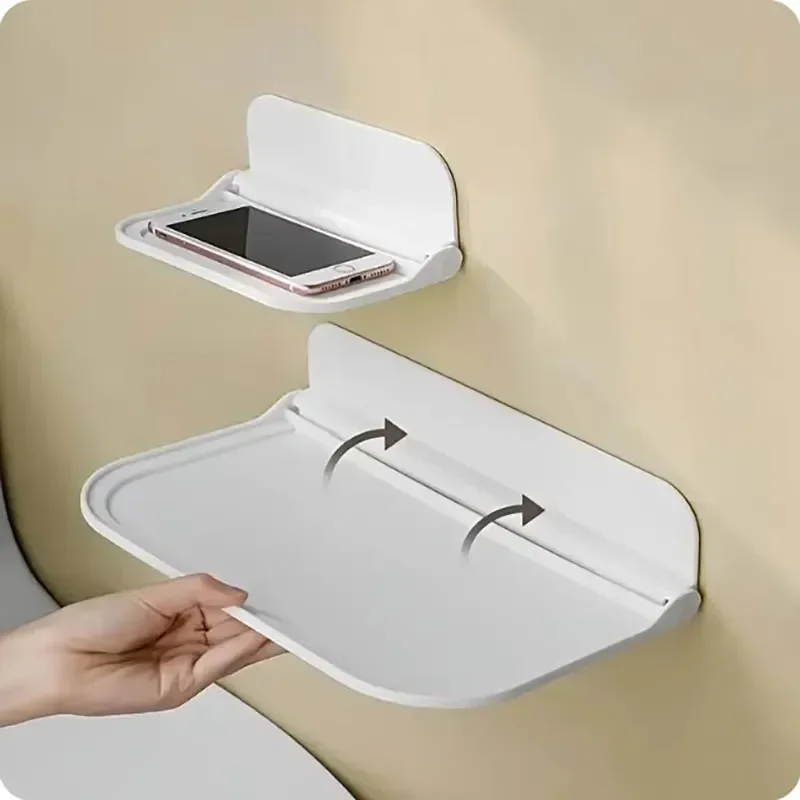 Folding Wall Mounted Shelf Saving Space Foldable Storage Rack - Image 3