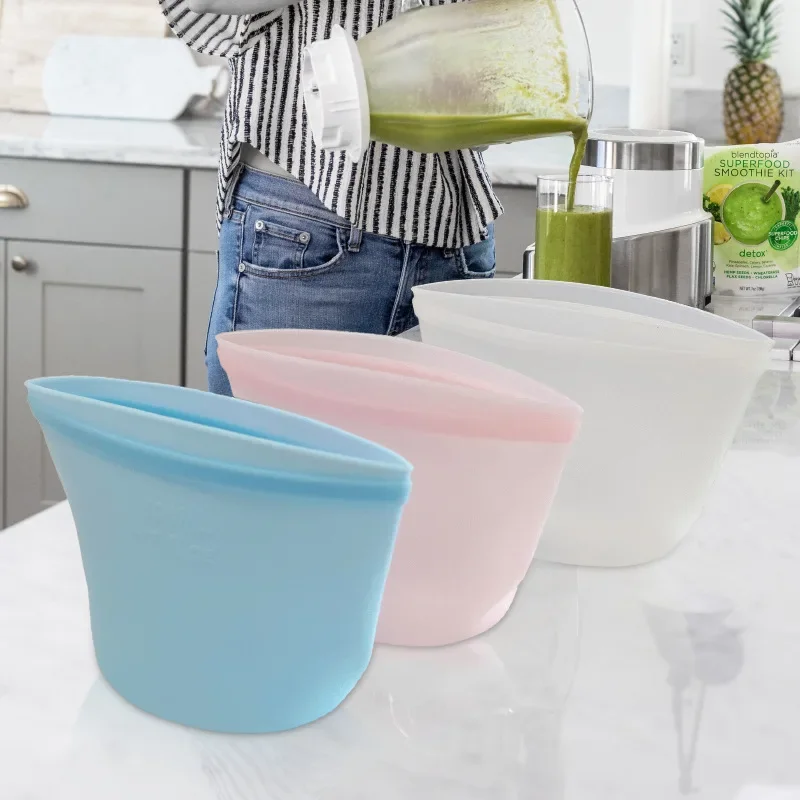 500ml/1000ml/1500ml Reusable Silicone Food Grade Storage Bag Lunch - Image 5
