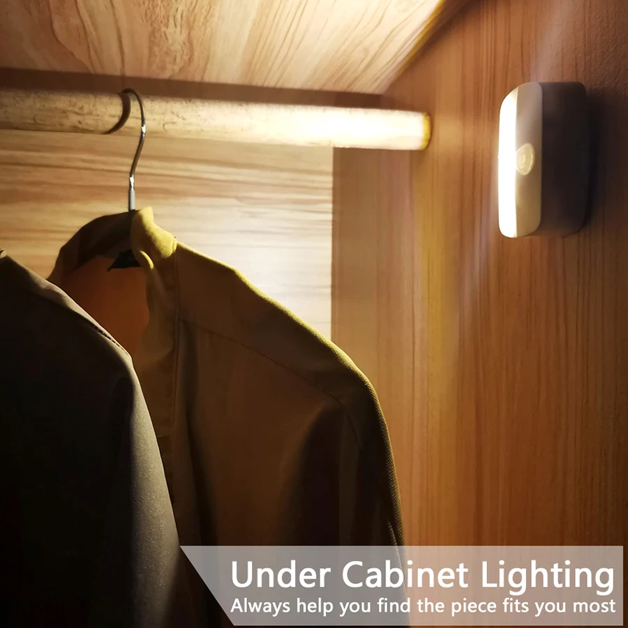 LED Night Light with Motion Sensor Cabinet Lamp Wireless Bedside - Image 6